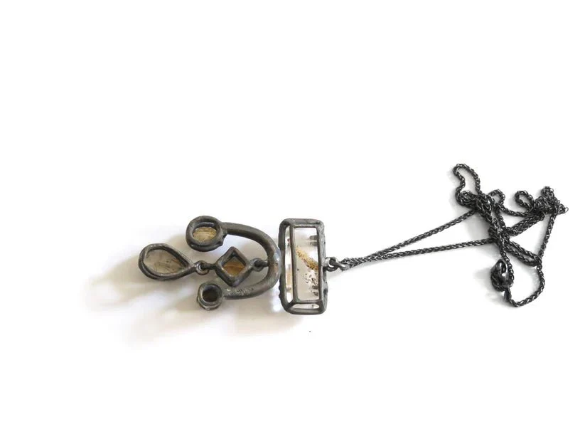 Elaine Ho Pendant Necklace (Landscape Quartz, Citrine, Golden Rutile) - Image 5