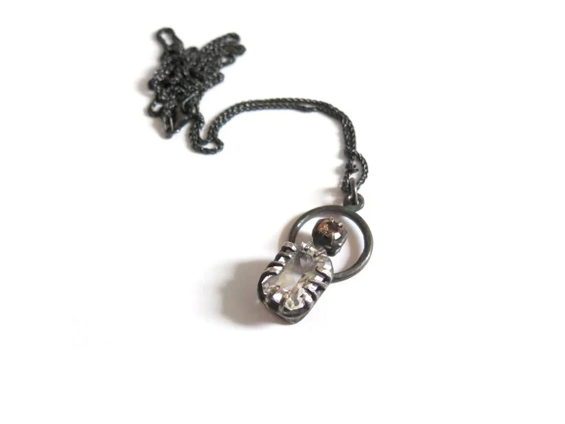 Elaine Ho Pendant Necklace (Orange Topaz and Quartz) - Image 4