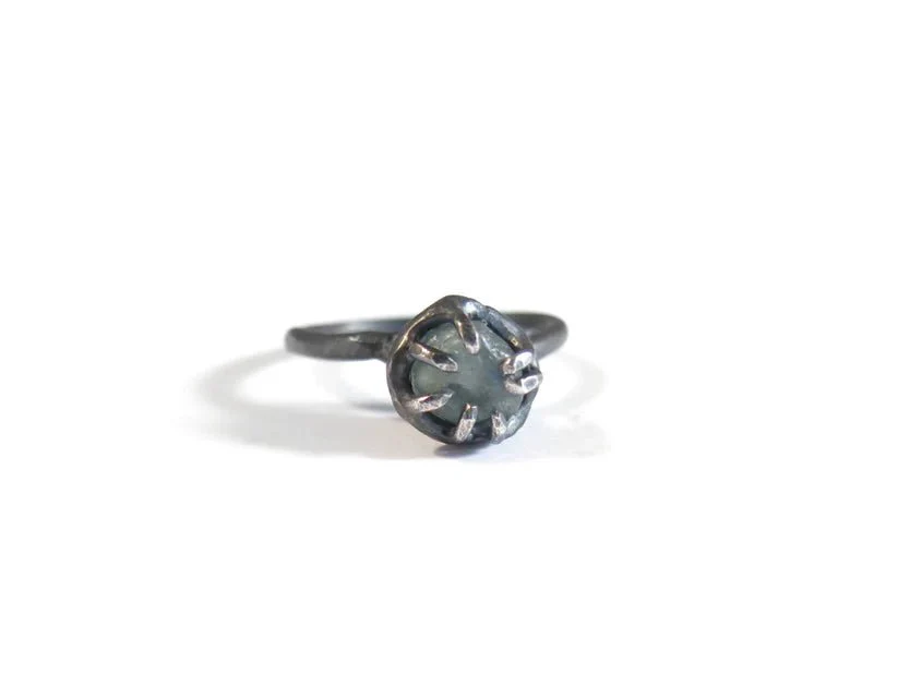 Elaine Ho Sterling Silver Ring (Rough Sapphire)