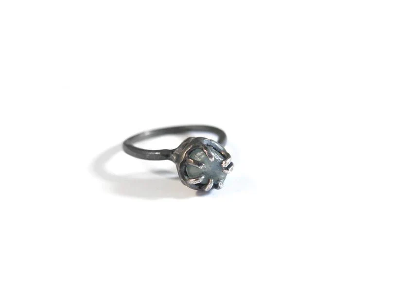 Elaine Ho Sterling Silver Ring (Rough Sapphire) - Image 6