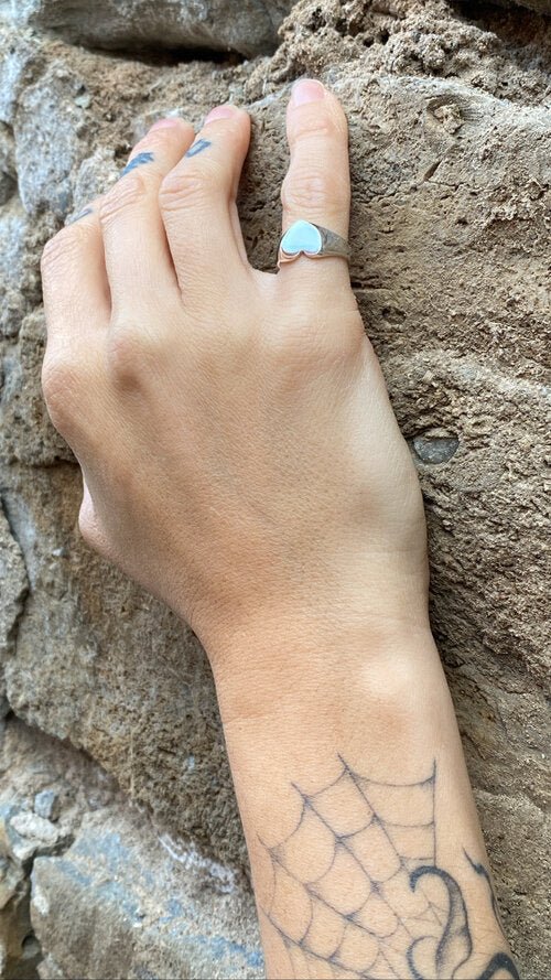 Eleventh House Jewellery Heart Signet Ring (Silver) - Image 3