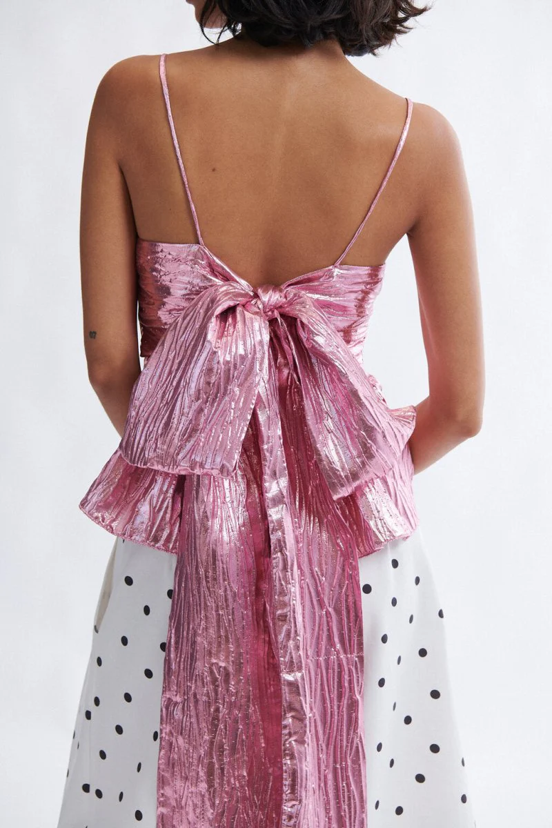 Eliza Faulkner Agnes Top - Pink Metallic (Online Exclusive) - Image 3