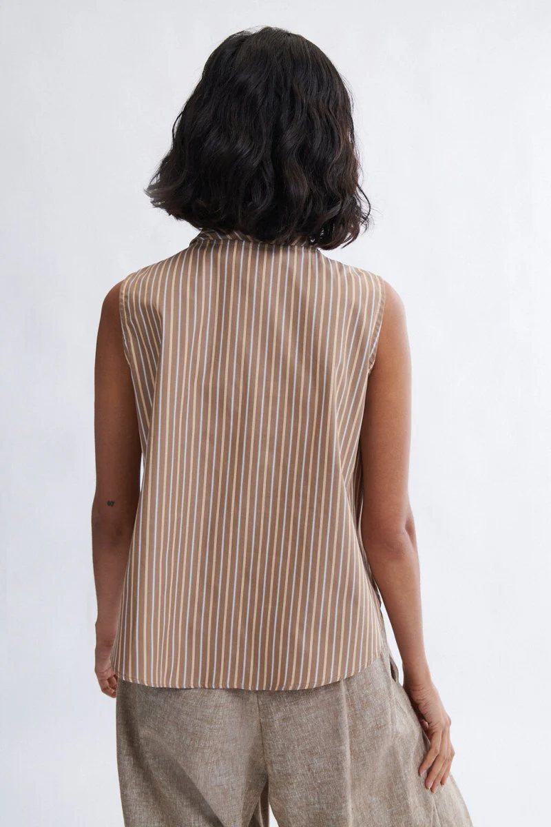 Eliza Faulkner Annette Blouse - Brown Stripe (Online Exclusive) - Image 2