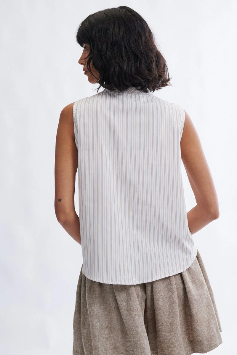 Eliza Faulkner Annette Blouse - Cream Stripe (Online Exclusive) - Image 2