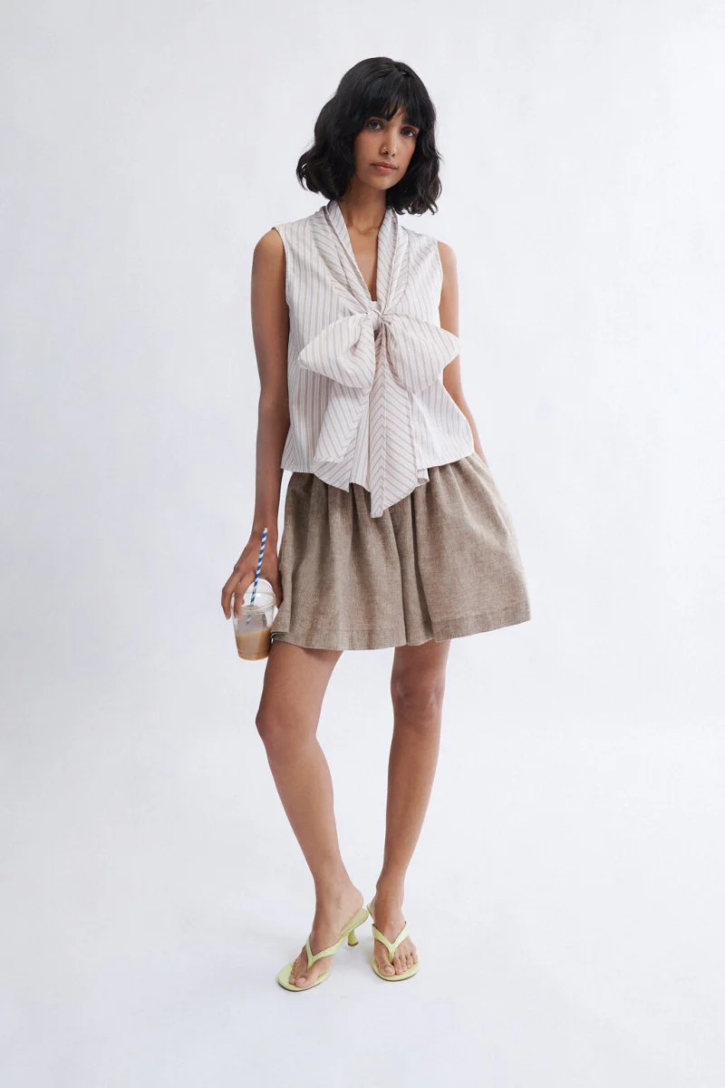 Eliza Faulkner Annette Blouse - Cream Stripe (Online Exclusive) - Image 3