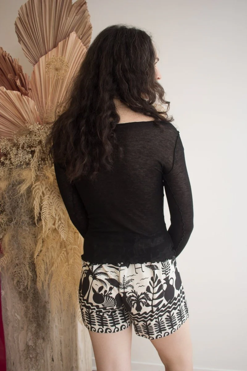 Eliza Faulkner Carla Longsleeve Top - Black (In Store) - Image 3