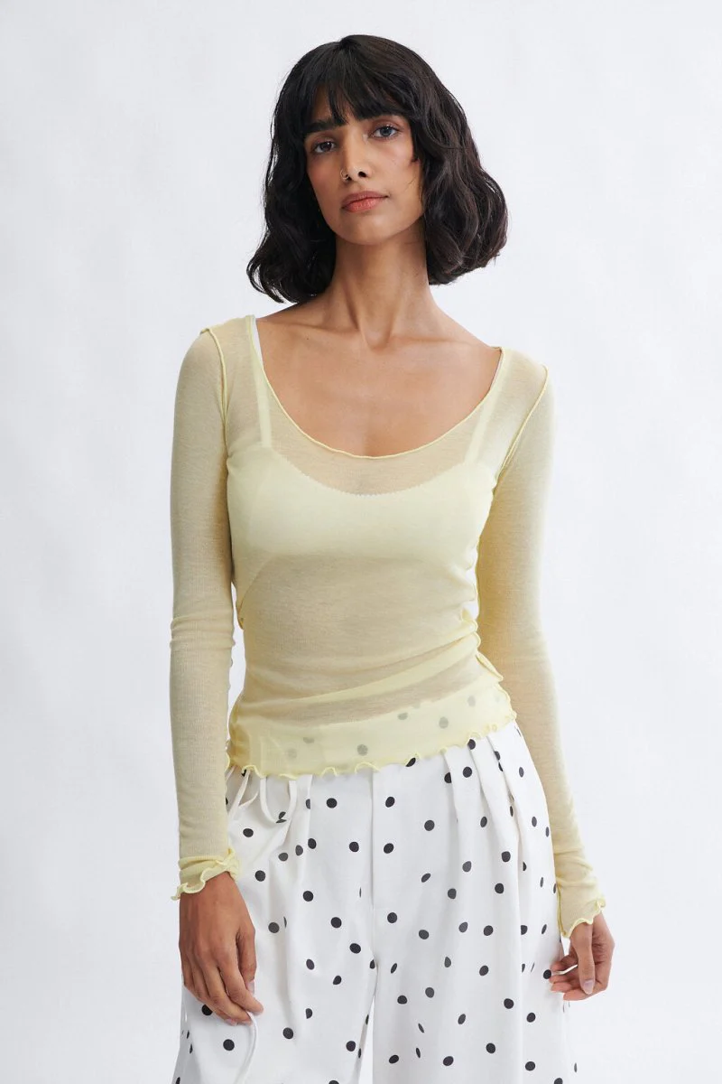 Eliza Faulkner Carla Longsleeve Top - Banana (Online Exclusive)