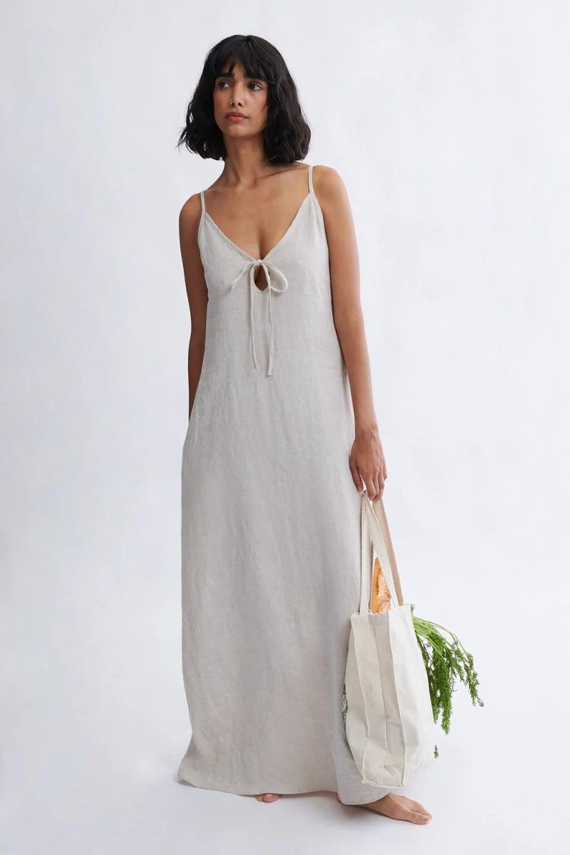 Eliza Faulkner Ivy Maxi Dress -  Natural Linen (Online Exclusive)