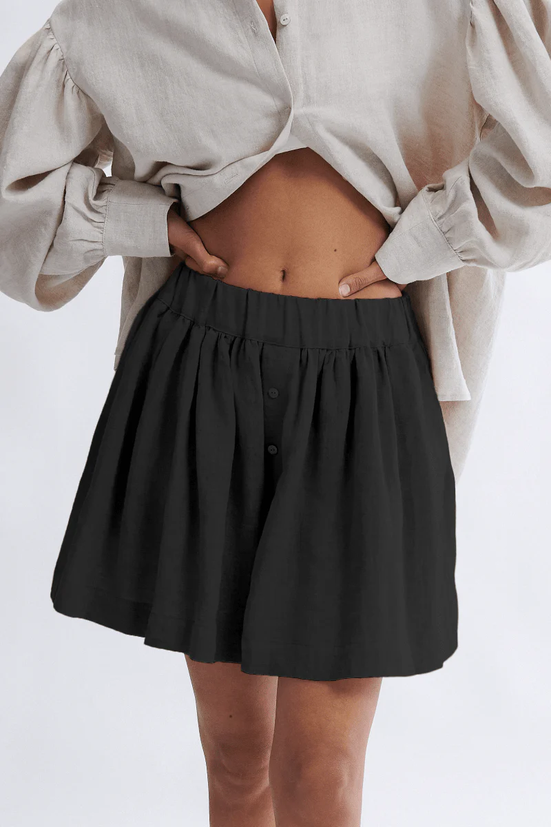 Eliza Faulkner Jeanette Short - Black Linen (Online Exclusive)