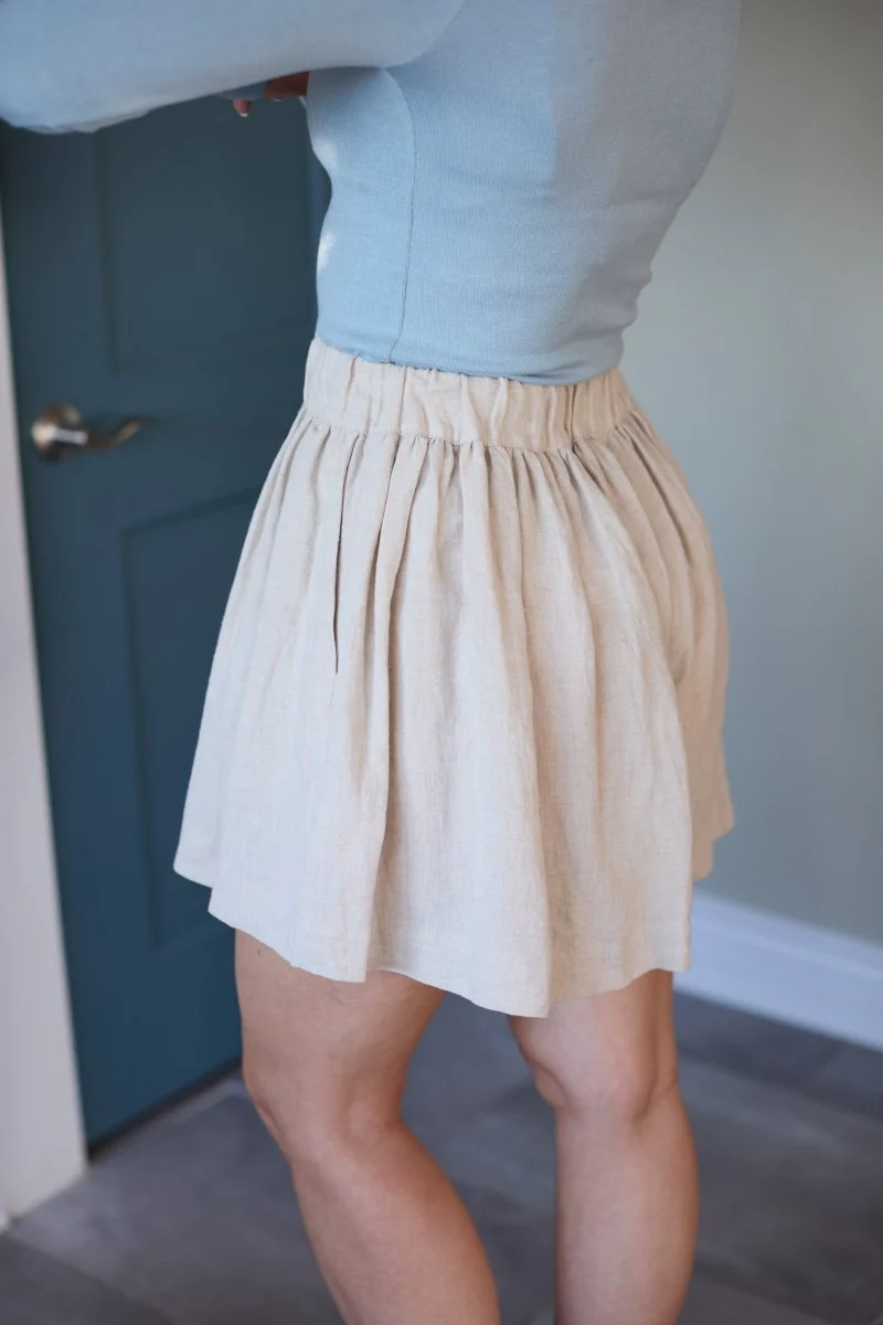 Eliza Faulkner Jeanette Short - Natural Linen (Online Exclusive) - Image 2