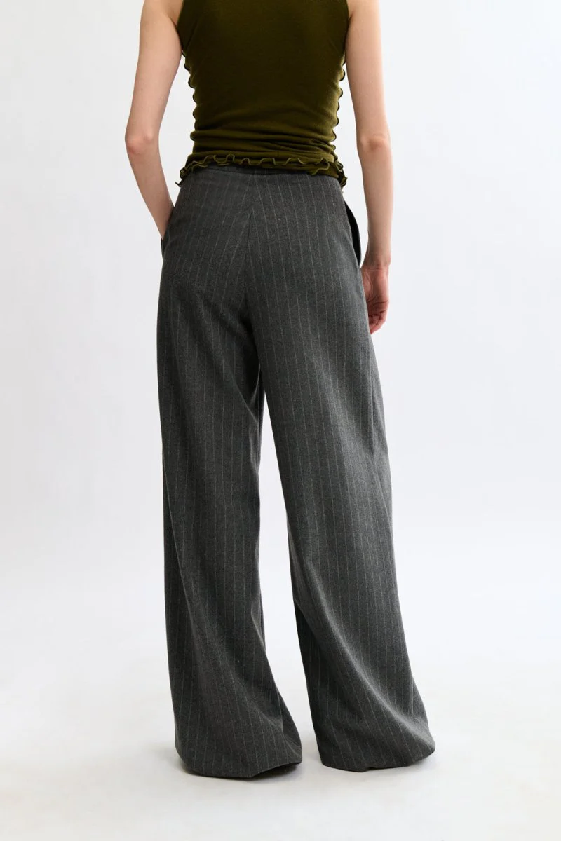 Eliza Faulkner Lavoy Pant - Grey Pinstripe (Online Exclusive) - Image 8