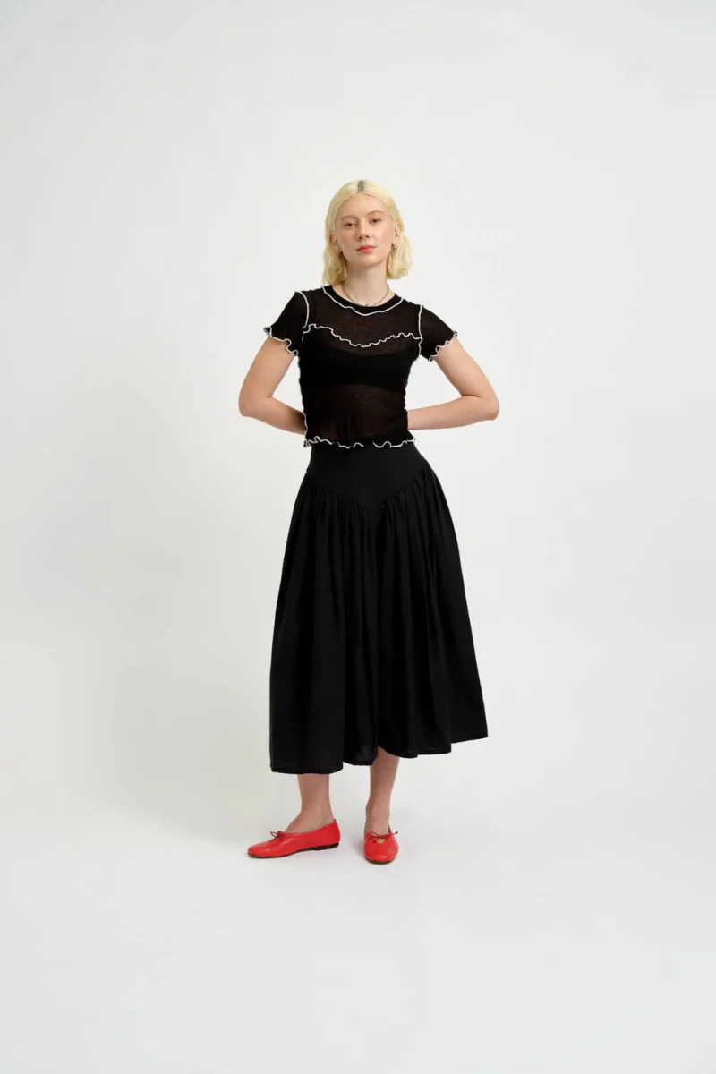 Eliza Faulkner Lucille Skirt (Black Linen) - Image 10