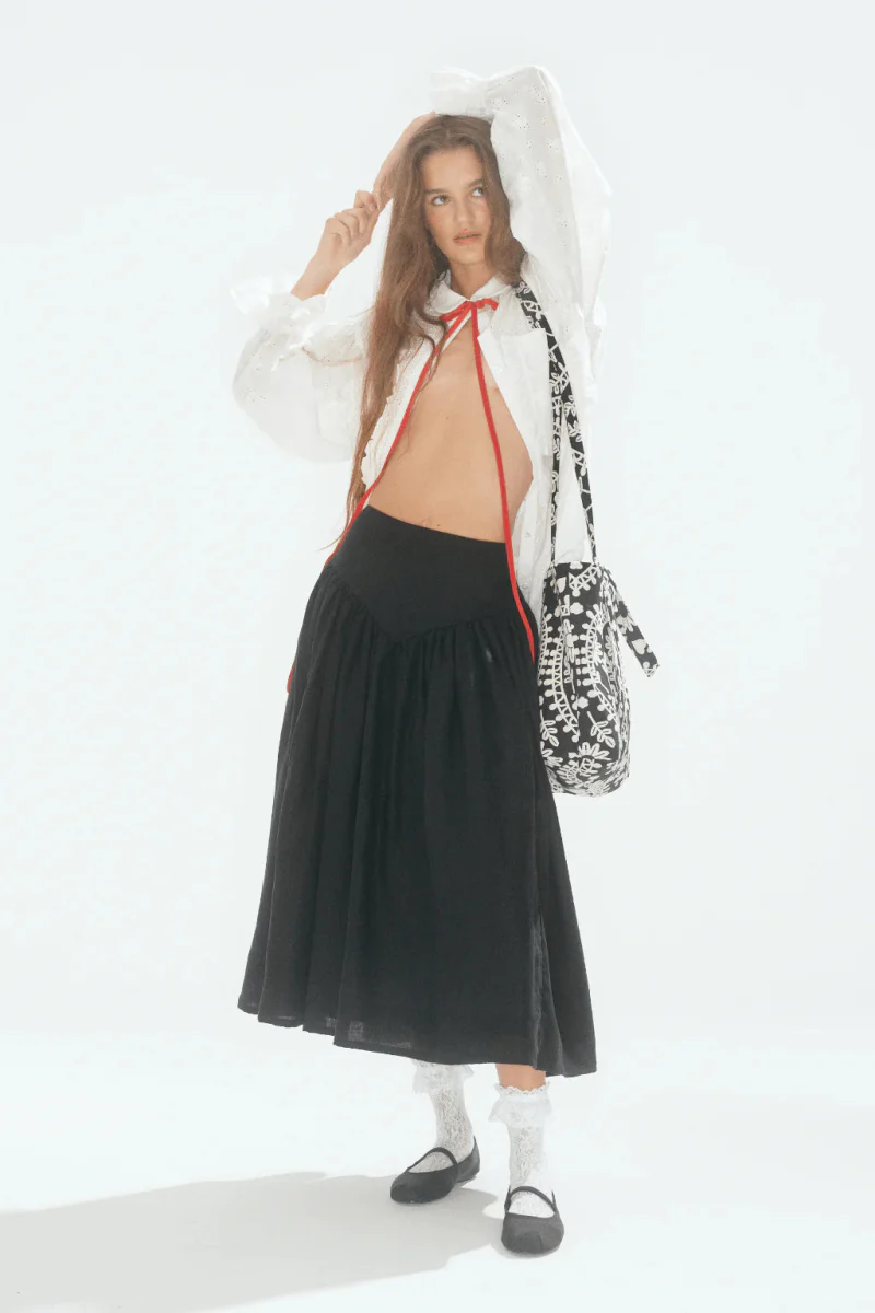 Eliza Faulkner Lucille Skirt (Black Linen) - Image 7