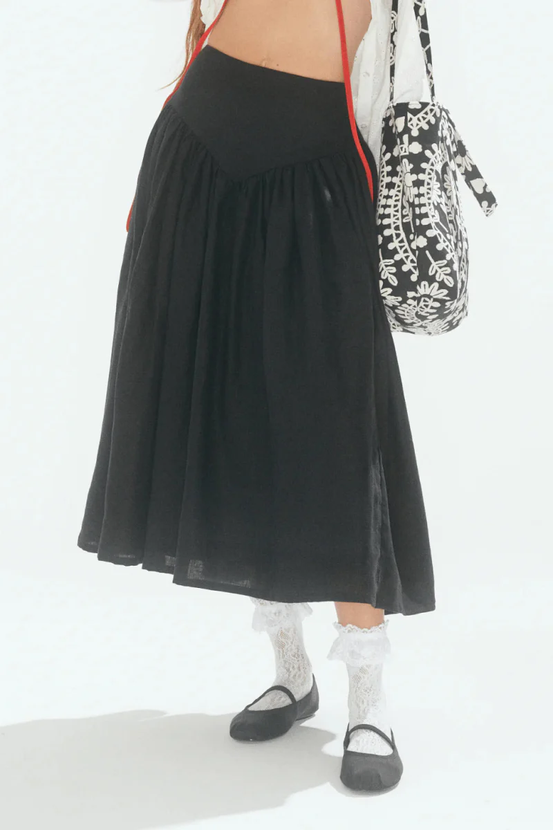 Eliza Faulkner Lucille Skirt (Black Linen) - Image 8
