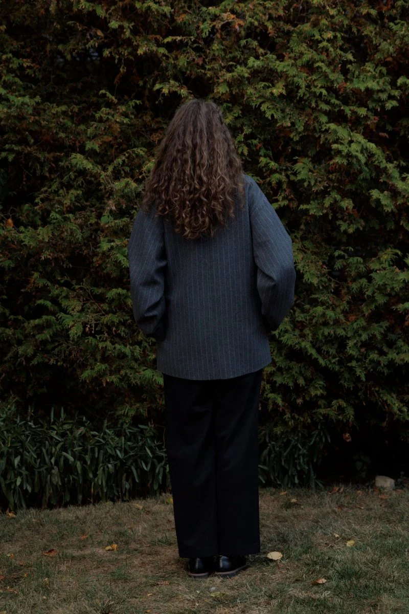 Eliza Faulkner Mara Coat - Grey Pinstripe (In-Store) - Image 11