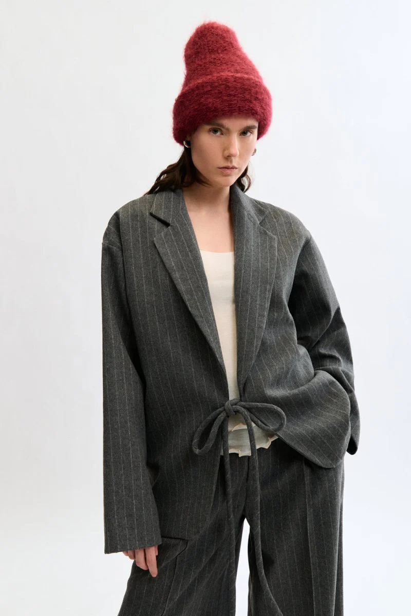 Eliza Faulkner Mara Coat - Grey Pinstripe (In-Store) - Image 12