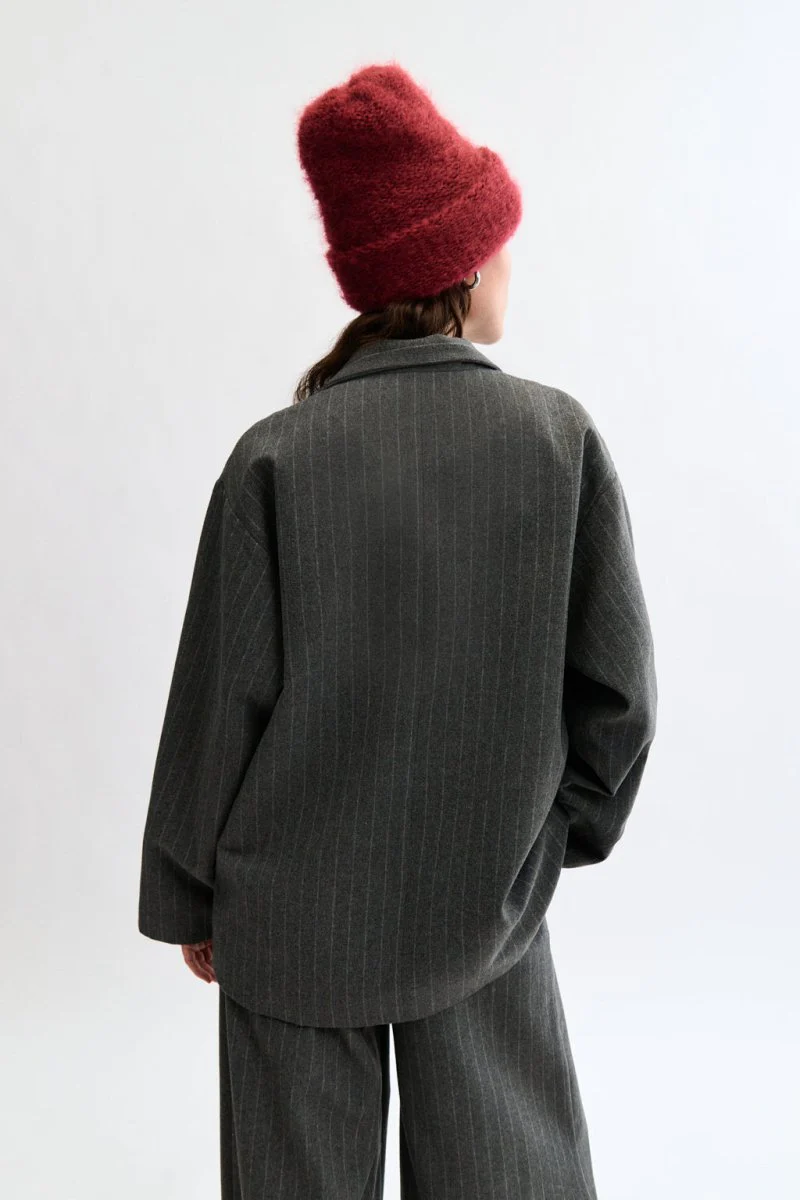 Eliza Faulkner Mara Coat - Grey Pinstripe (In-Store) - Image 13