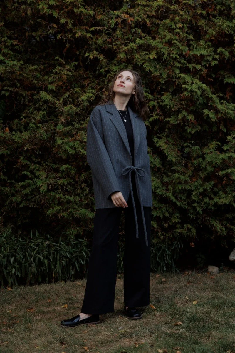 Eliza Faulkner Mara Coat - Grey Pinstripe (In-Store) - Image 6