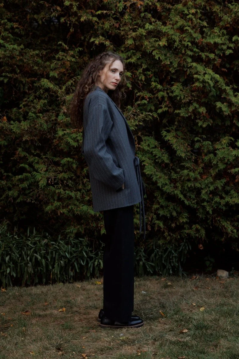 Eliza Faulkner Mara Coat - Grey Pinstripe (In-Store) - Image 7
