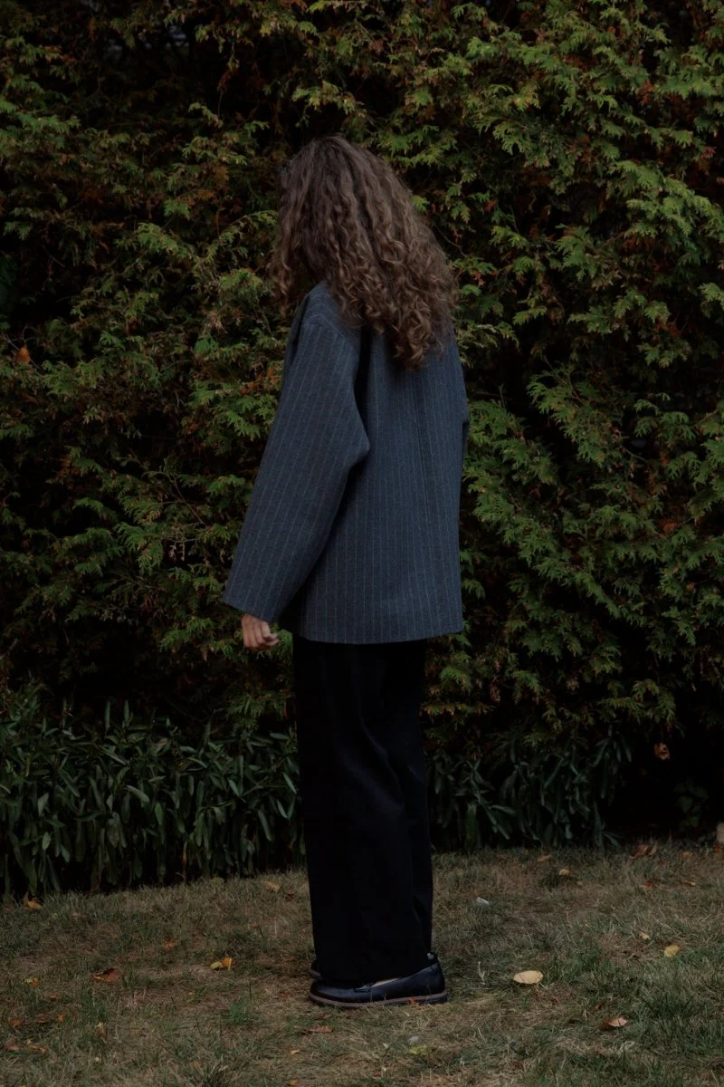 Eliza Faulkner Mara Coat - Grey Pinstripe (In-Store) - Image 8