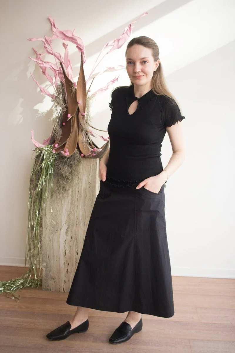 Jennifer Glasgow Volans Fluted Skirt (Black) - Image 3