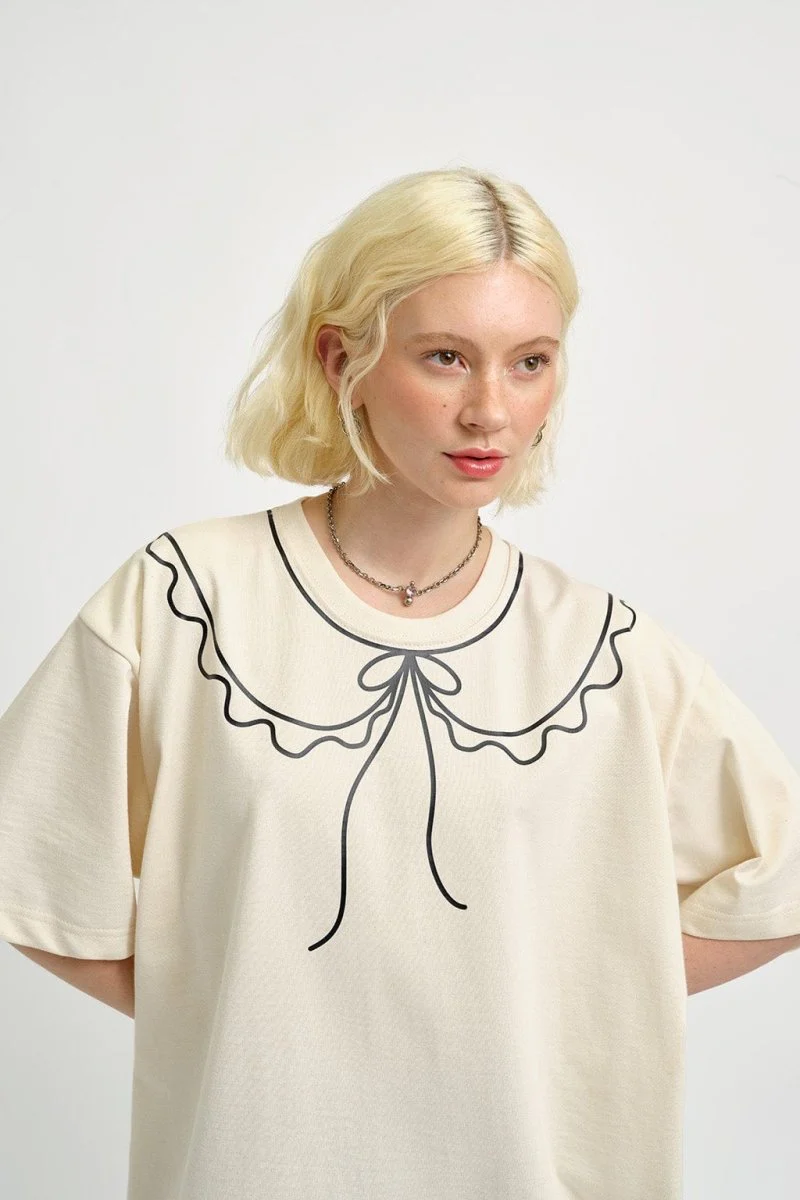 Eliza Faulkner Trompe L'Oeil Tee - Beige (Online Exclusive)