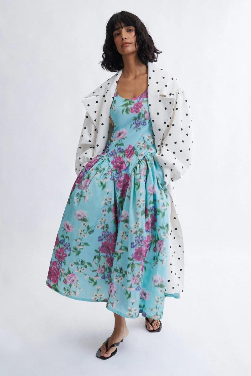 Eliza Faulkner Vivienne Dress - Aqua Floral Taffeta (In Store) - Image 5