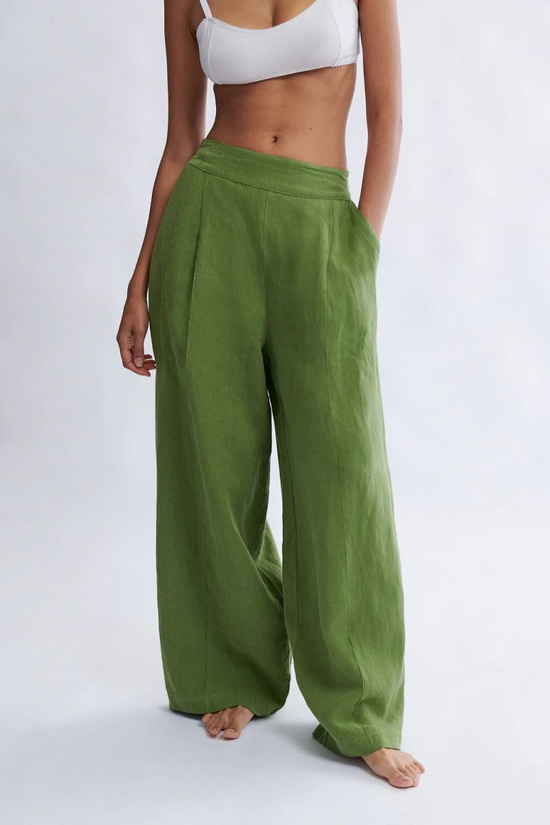 Eliza Faulkner Yves Pant - Meadow Linen (Online Exclusive)