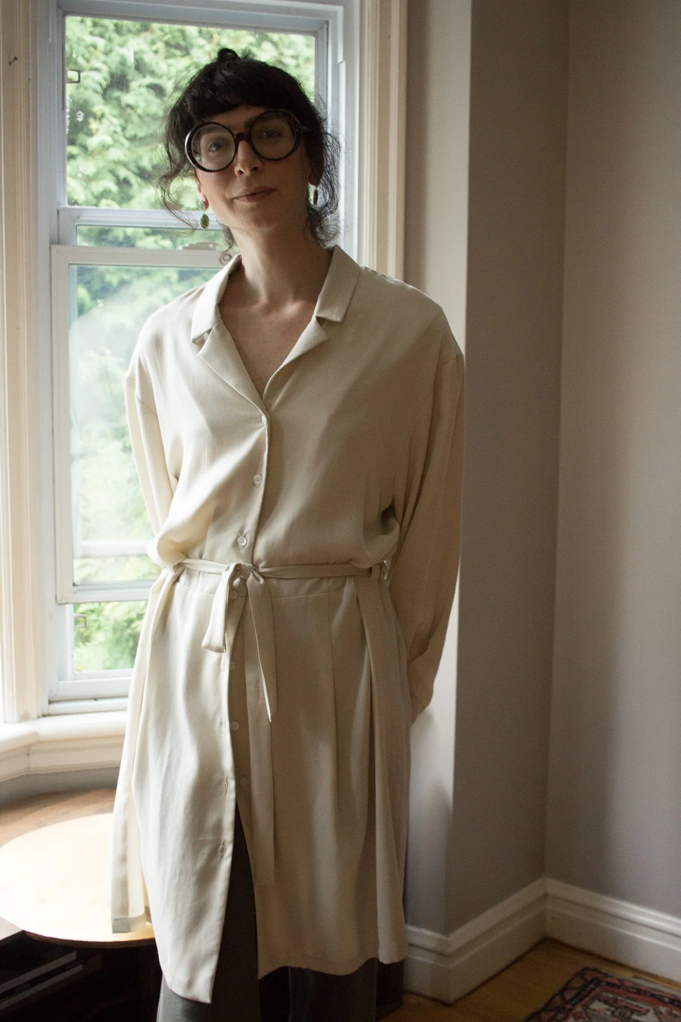 Esser Tailored Collar Dress (Beige) - Image 3