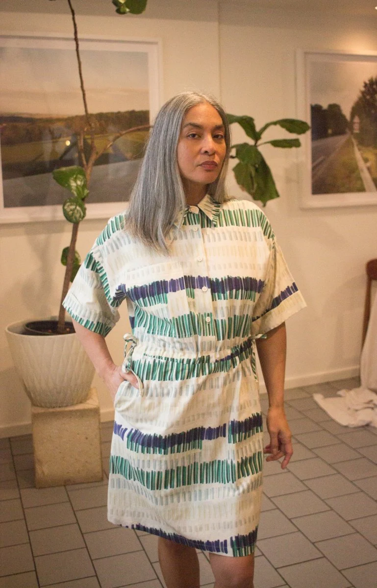 Eve Gravel Bevin Dress - Blue Flower or Butter Green Lines (Online Exclusive)