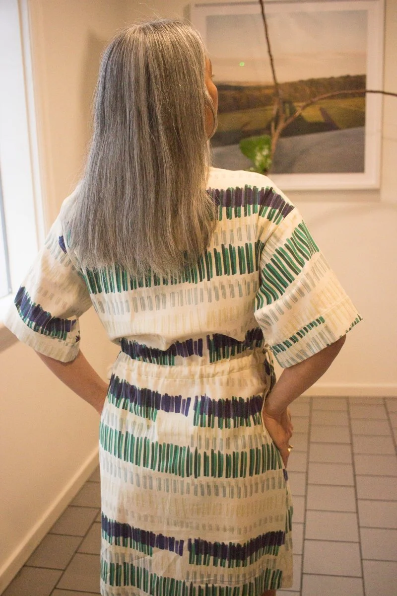 Eve Gravel Bevin Dress - Blue Flower or Butter Green Lines (Online Exclusive) - Image 4