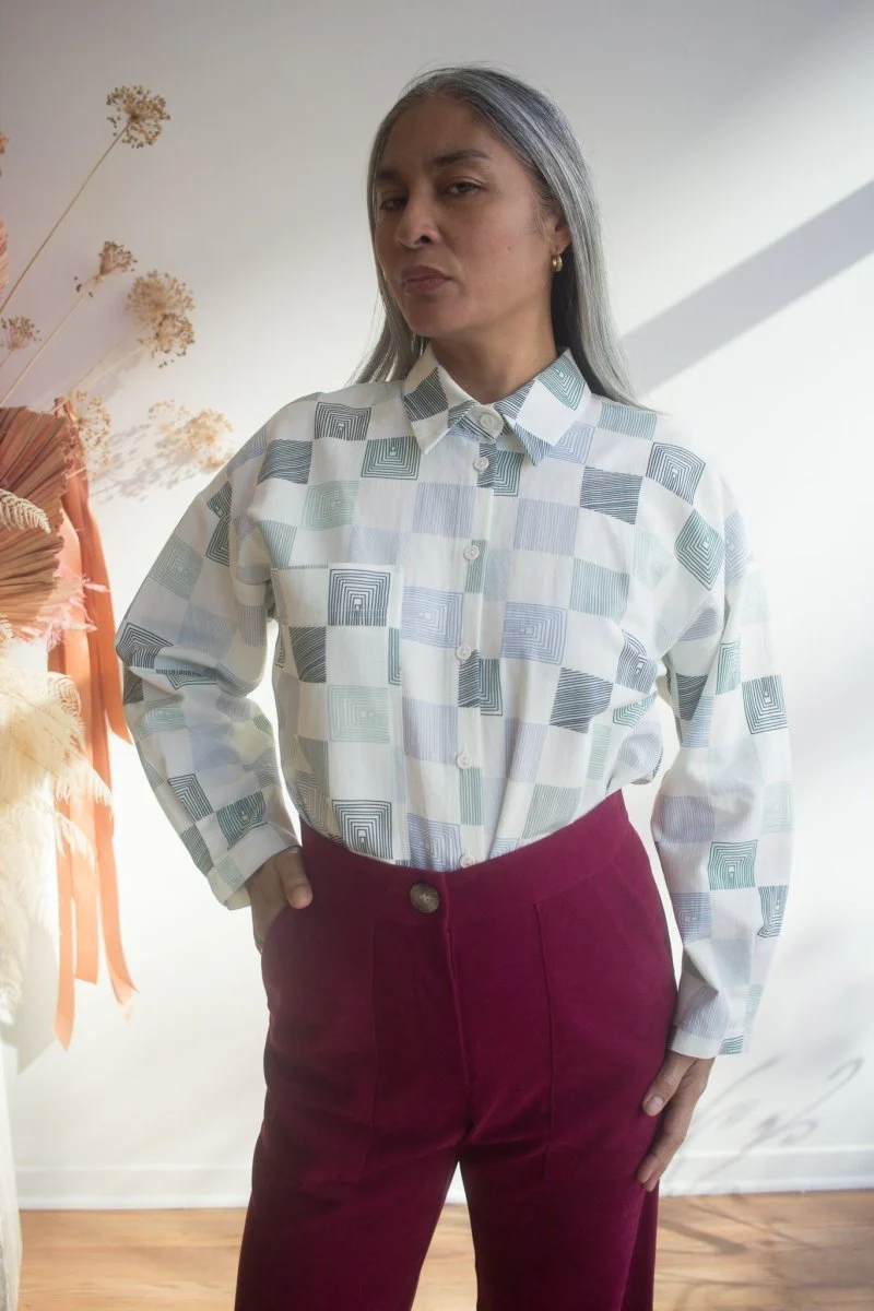 Eve Gravel Celeste Top - Chess Lines or Earth (Online Exclusive) - Image 10
