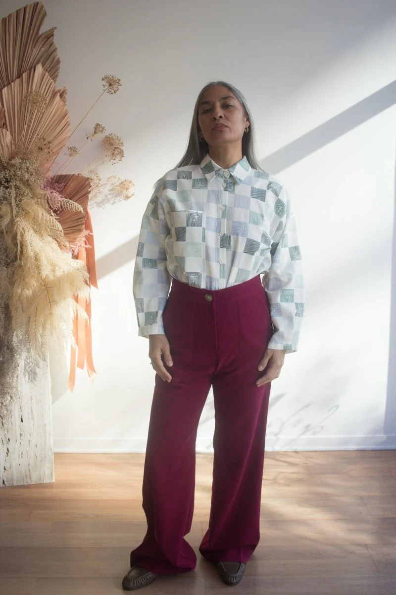 Eve Gravel Celeste Top - Chess Lines or Earth (Online Exclusive) - Image 11