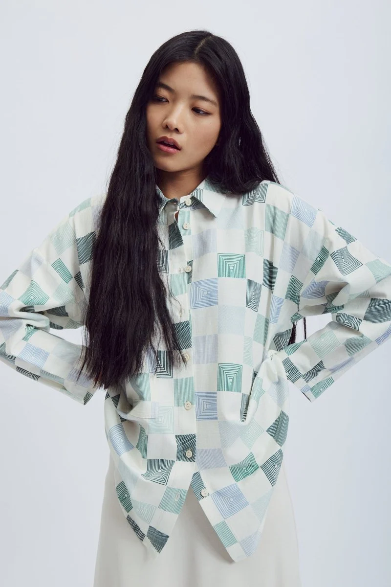 Eve Gravel Celeste Top - Chess Lines or Earth (Online Exclusive) - Image 13