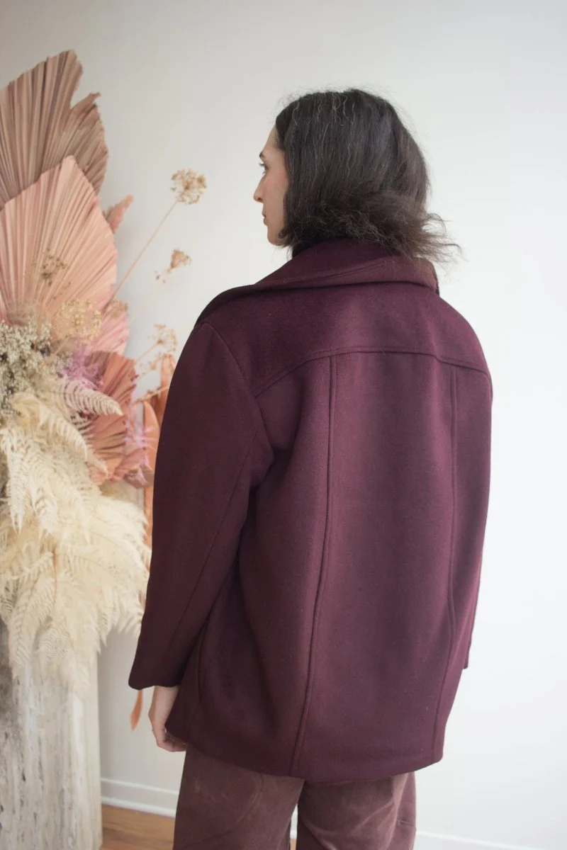 Eve Gravel Damon Short Coat - Dark Burgundy or Dark Green (Online Exclusive) - Image 2