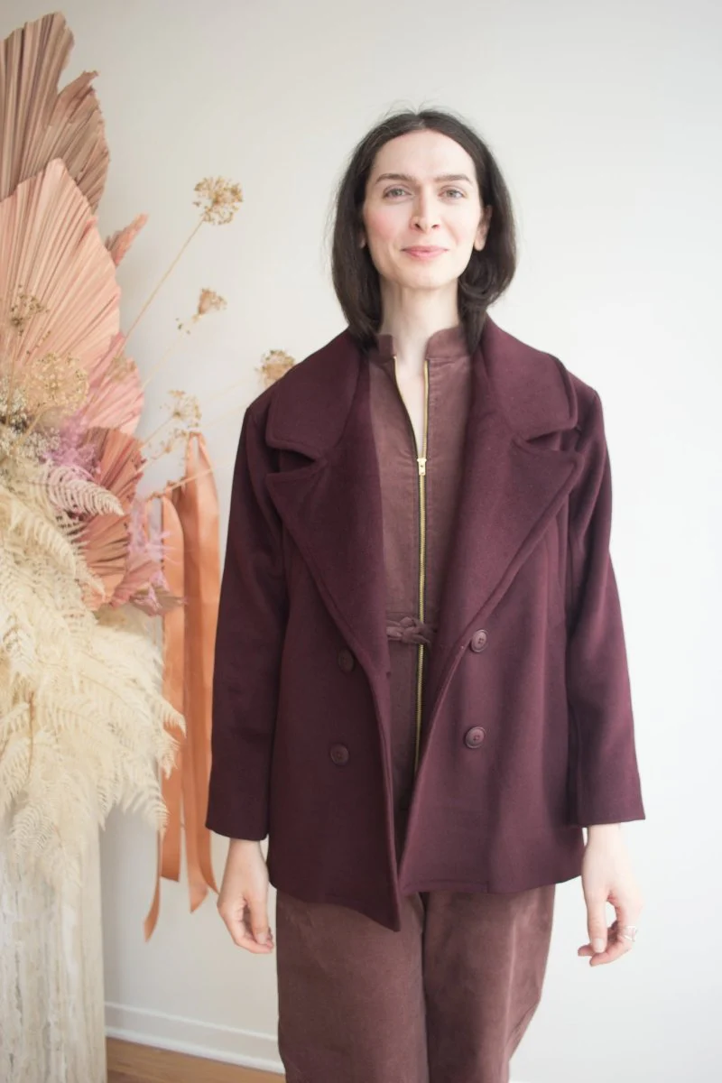 Eve Gravel Damon Short Coat - Dark Burgundy or Dark Green (Online Exclusive) - Image 4