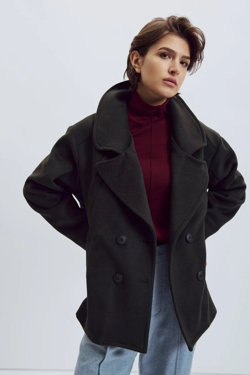 Eve Gravel Damon Short Coat - Dark Burgundy or Dark Green (Online Exclusive) - Image 9