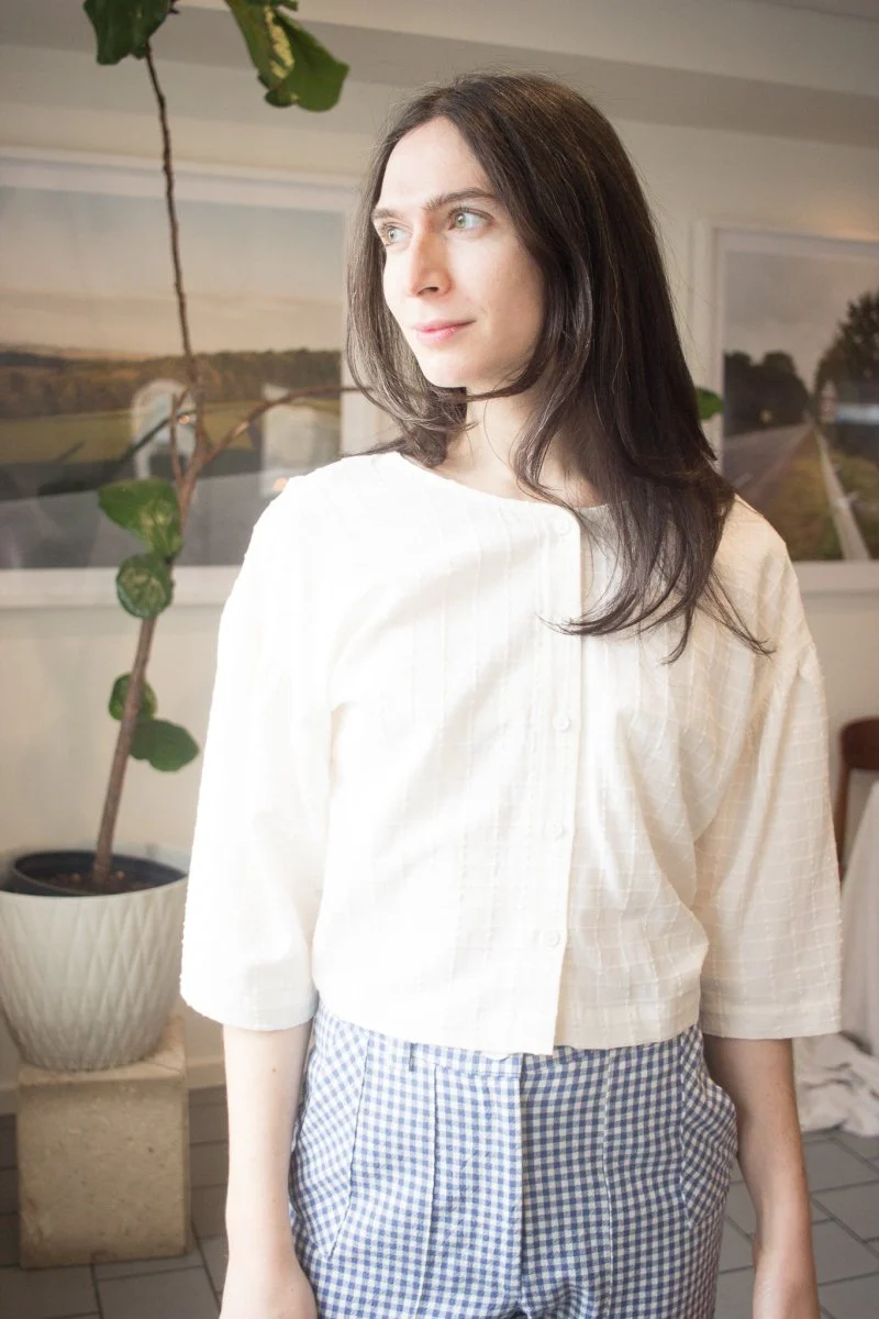 Birds of North America Gannet Pants (Blue Gingham) - Image 6