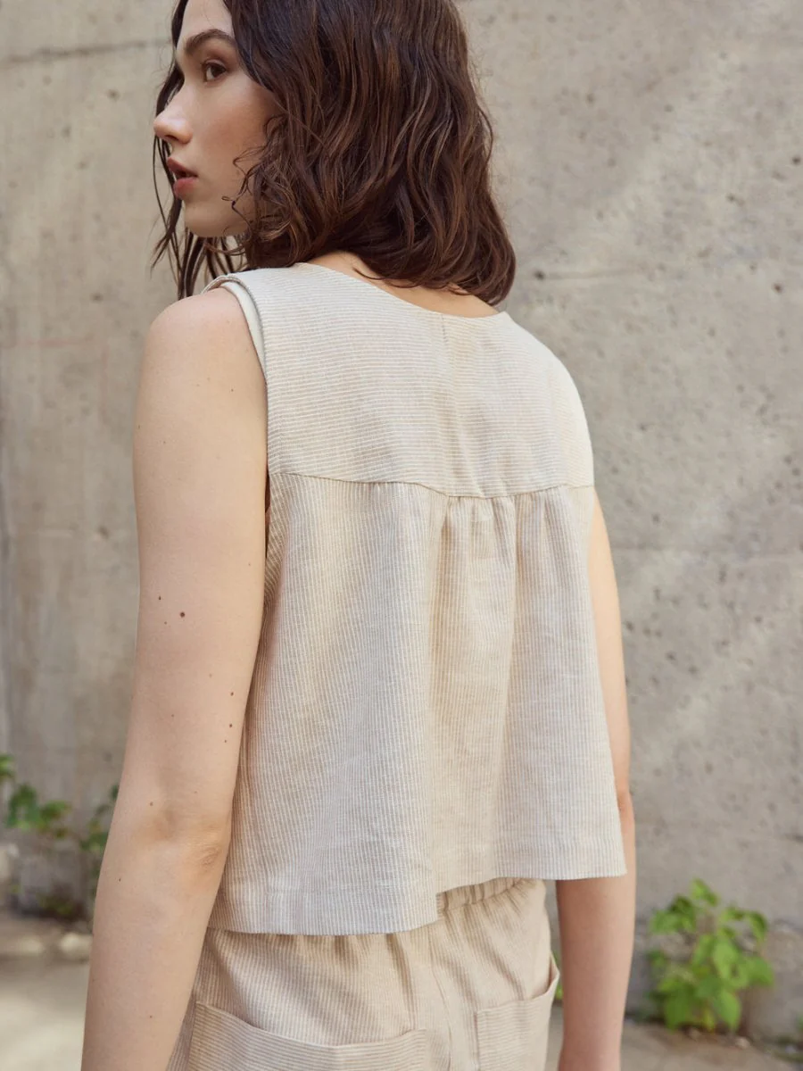 Eve Gravel Rosalie Top - Beige or Blue (Online Exclusive) - Image 7