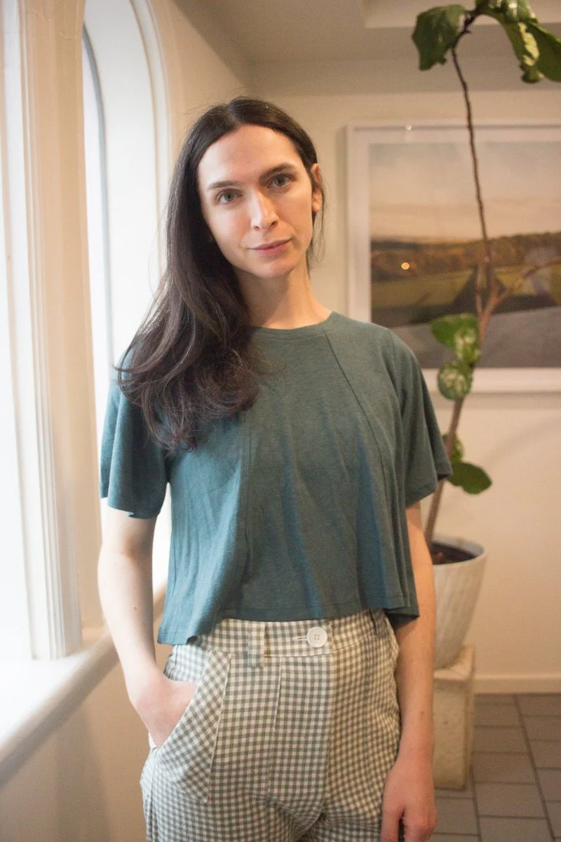 Birds of North America Gannet Pants (Sage Gingham) - Image 4