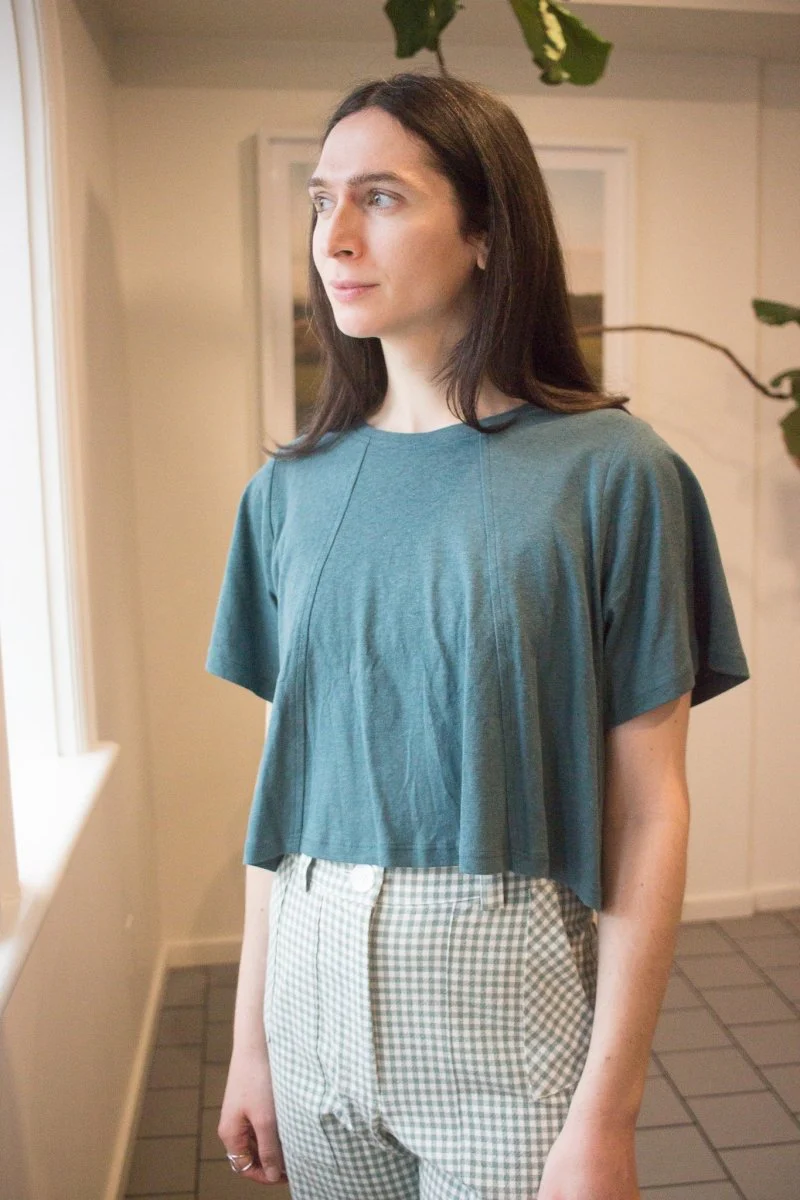 Birds of North America Gannet Pants (Sage Gingham) - Image 3