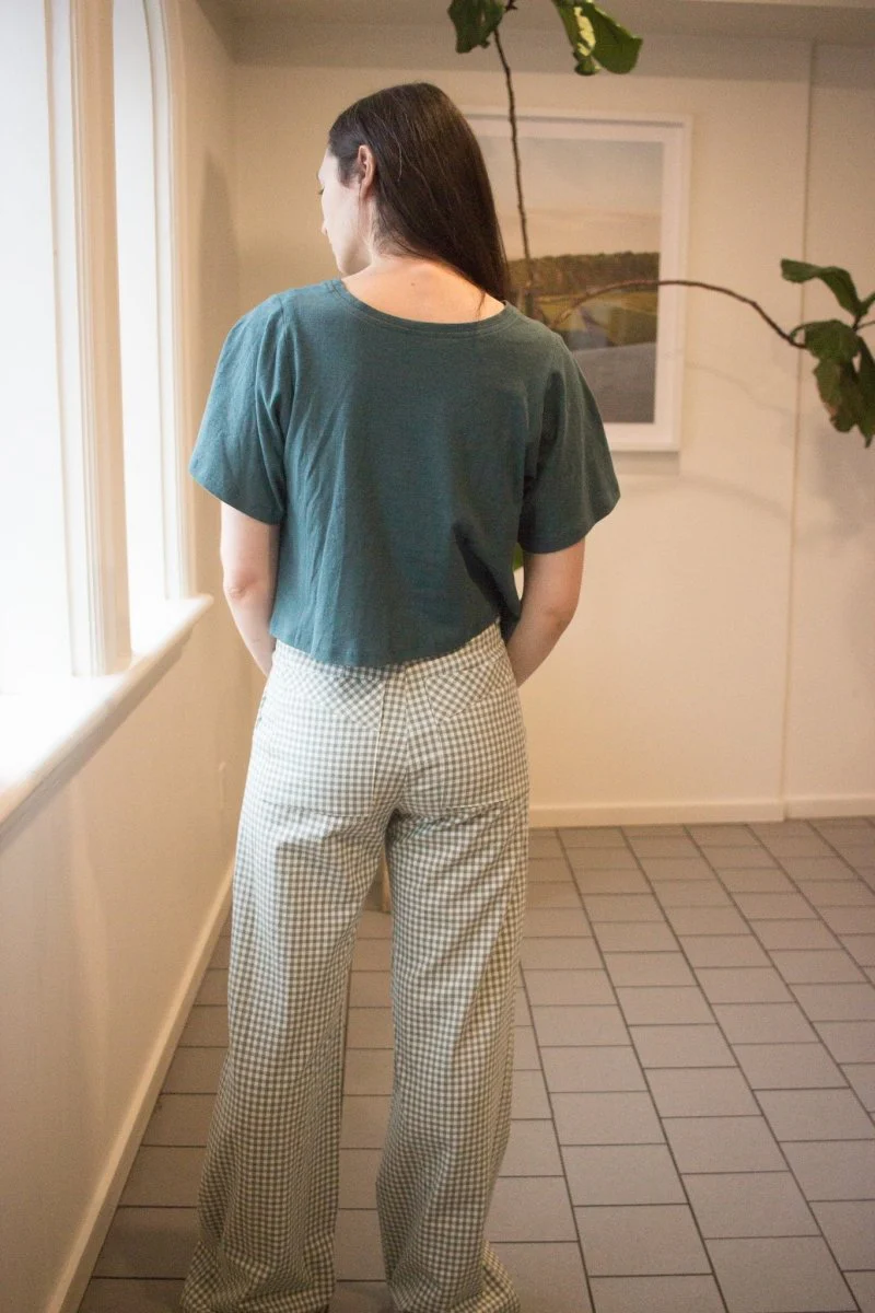 Birds of North America Gannet Pants (Sage Gingham) - Image 2