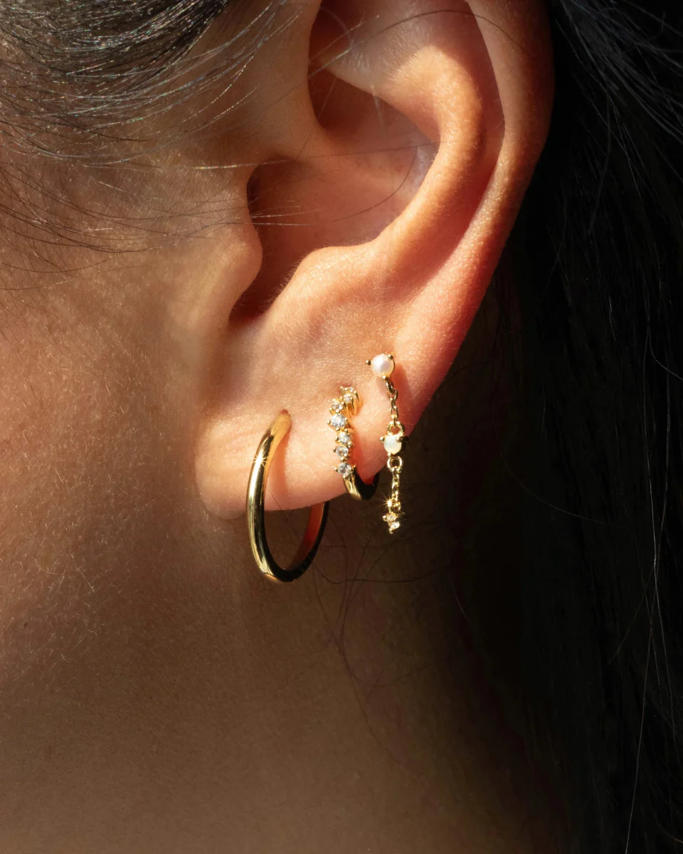 Foe & Dear Luna Drop Earrings (Gold or Silver) - Image 2