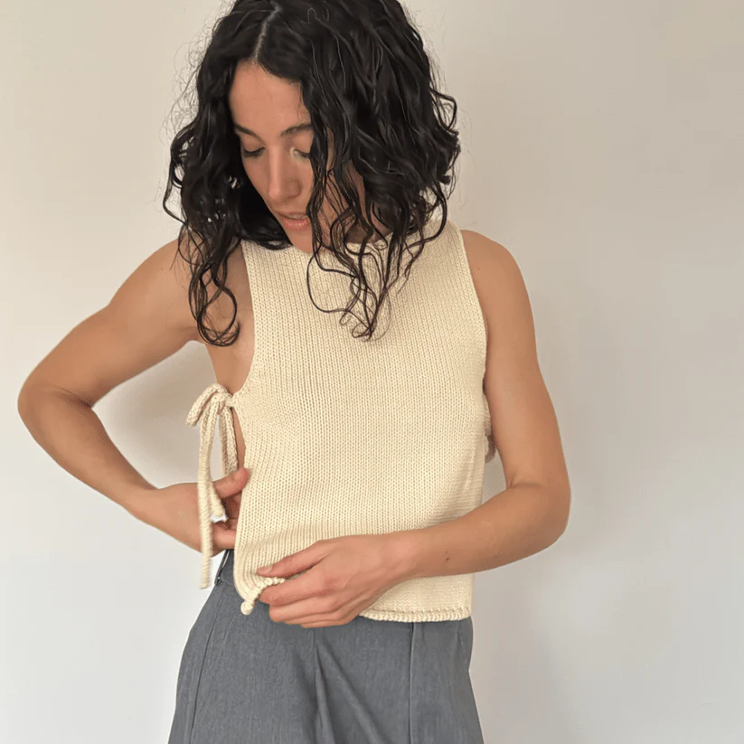 Givéh Tie Top (Cream) - Image 7
