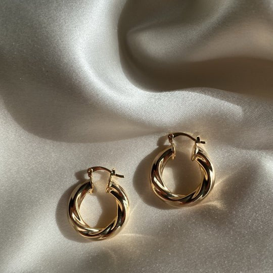Hailey Jane Teal Hoops (Small or Large) - Image 2
