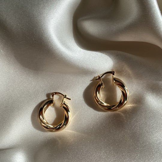 Hailey Jane Teal Hoops (Small or Large) - Image 3