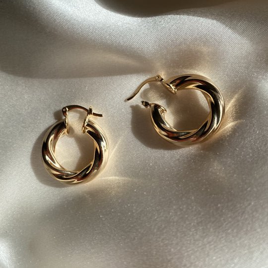 Hailey Jane Teal Hoops (Small or Large) - Image 5