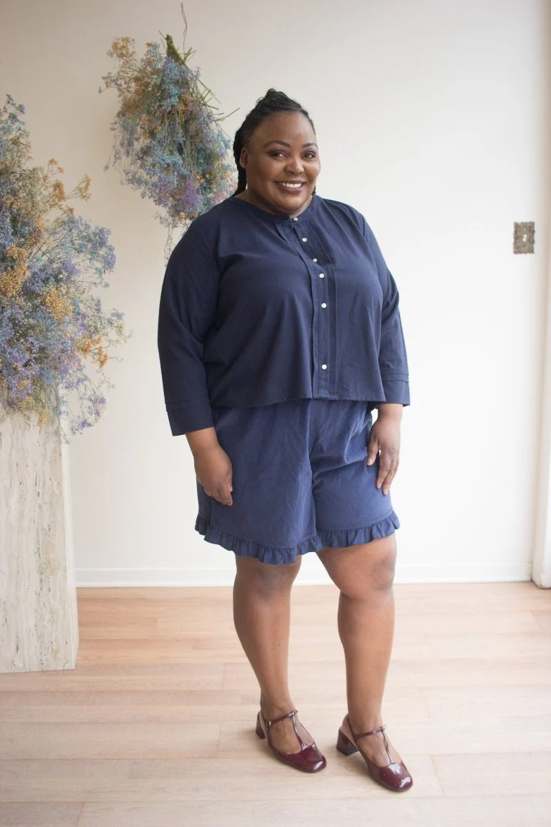 Harly Jae Clementine Shorts (Navy Micro Corduroy)