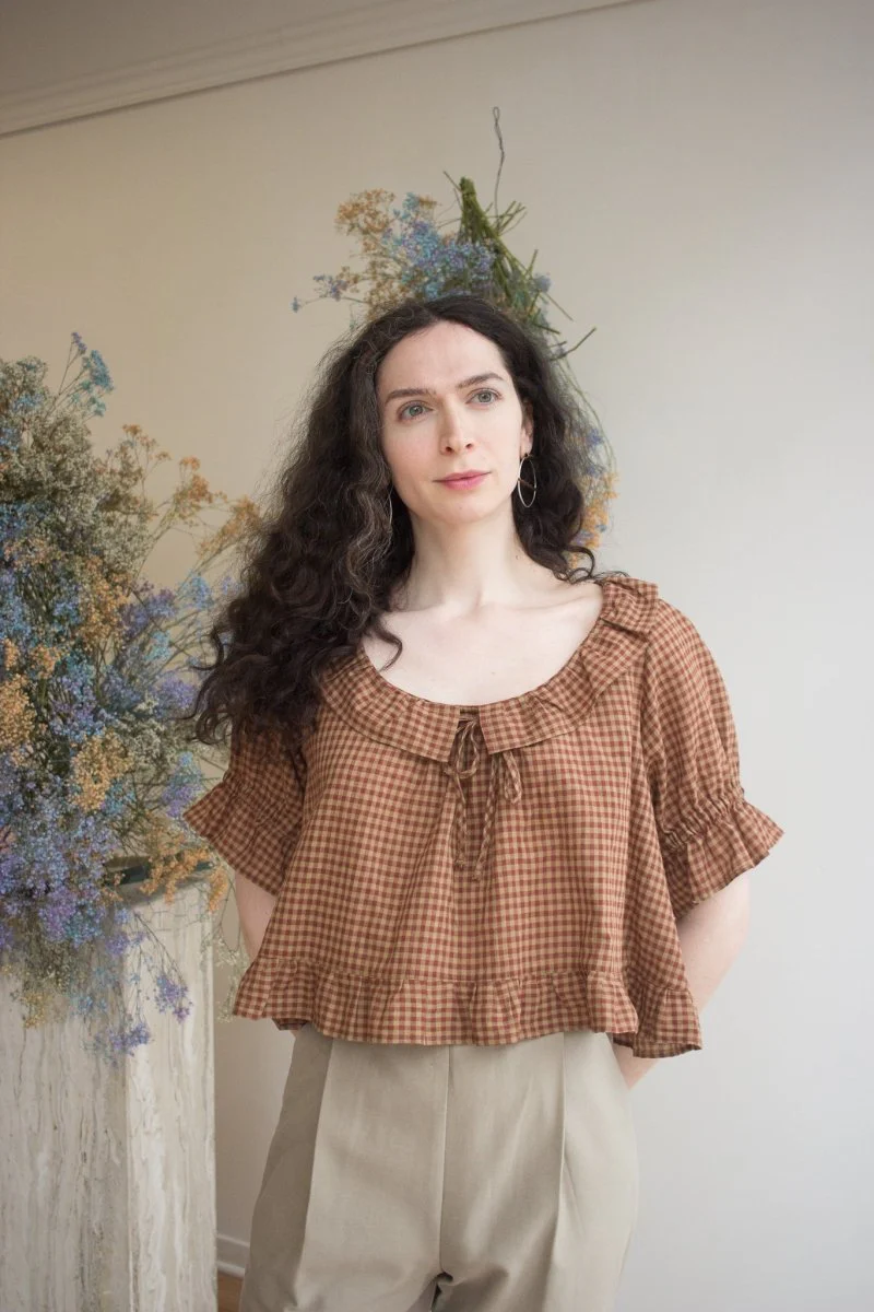 Harly Jae Doll Blouse (Maple Gingham)