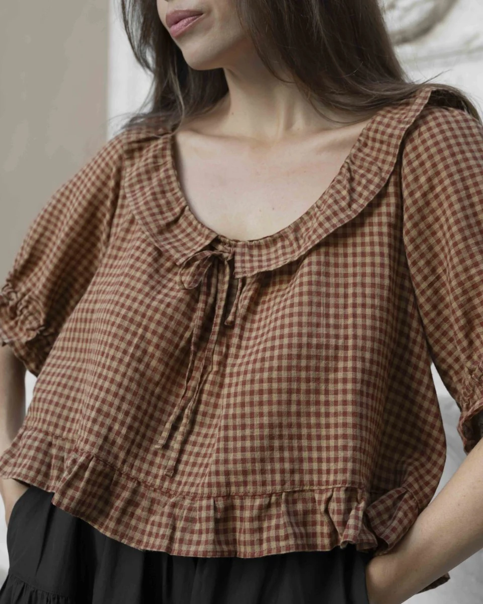 Harly Jae Doll Blouse (Maple Gingham) - Image 7